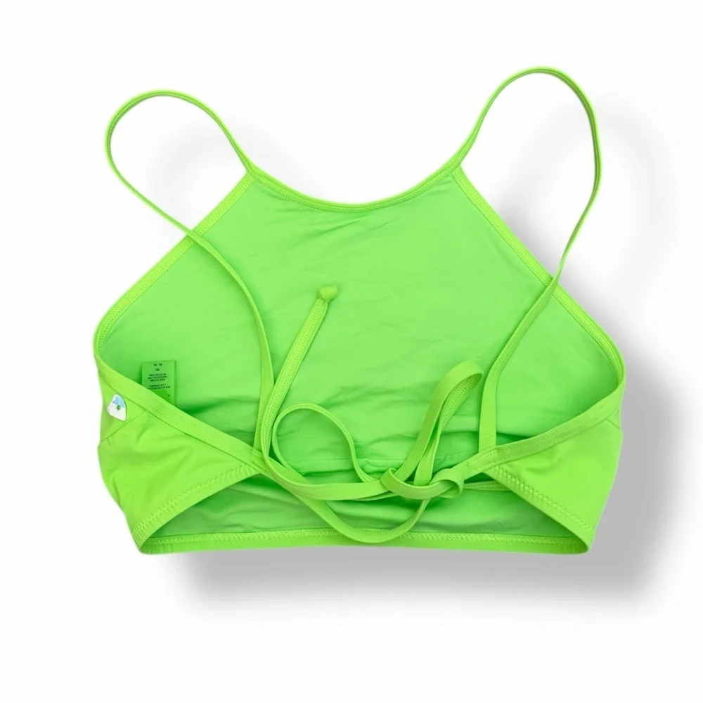 SKIMS Swim High Neck Top Neon Green